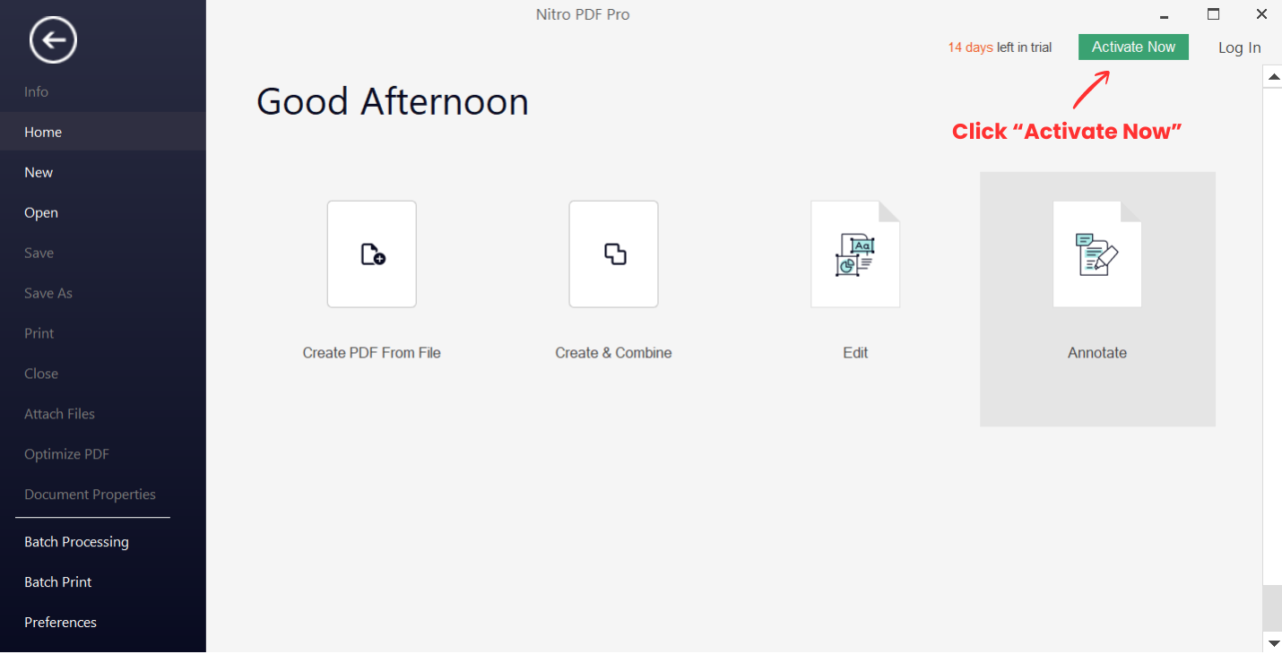 Step 1 - Start Activation