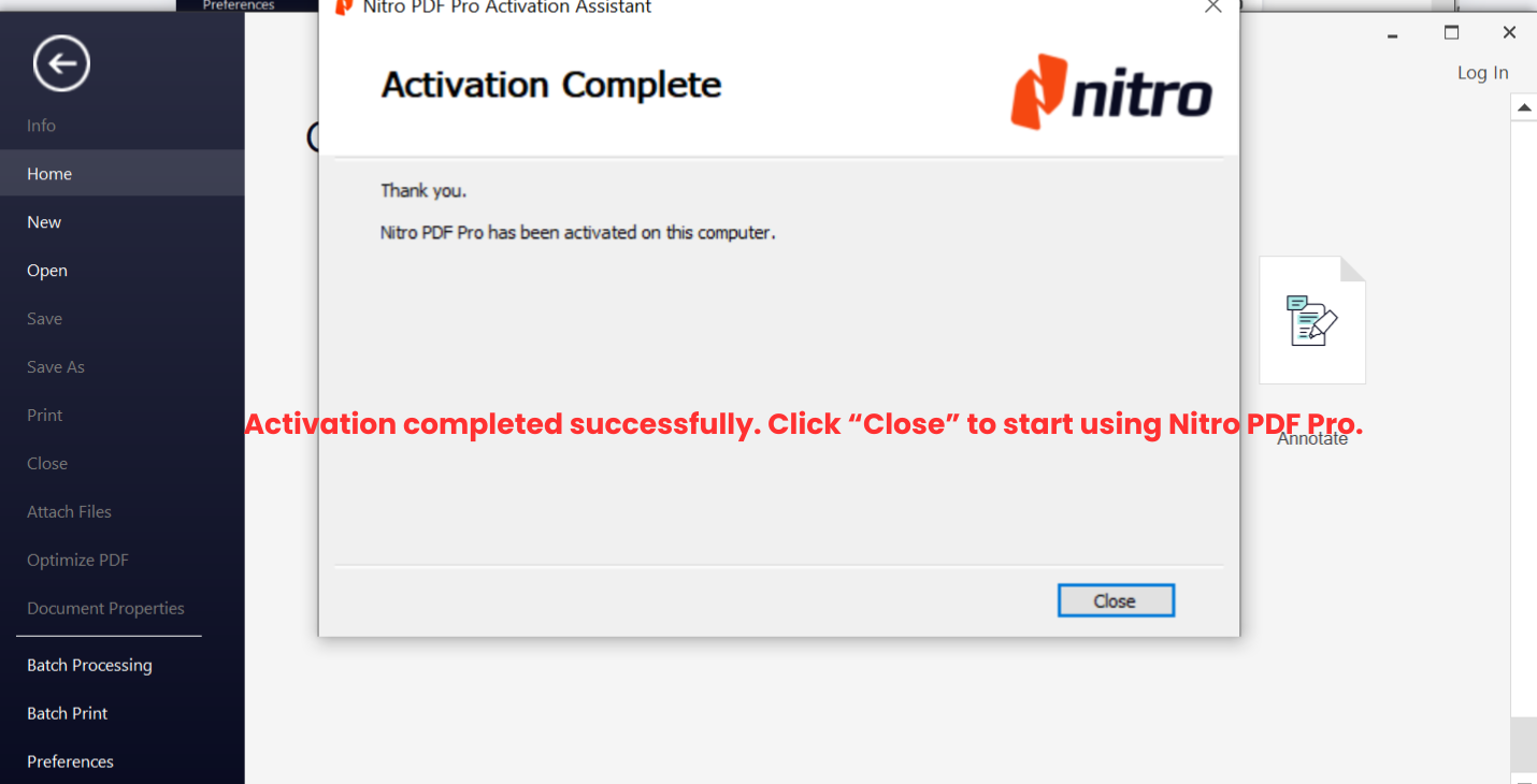 Step 6 - Activation Complete